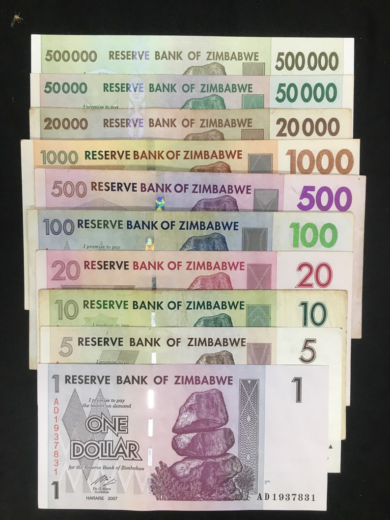 Zimbabwe Album Banknotes Set bearer Cheque 2006 to Trillion 2008 40 Pcs Notes UNC &amp; CIR - Etsy
