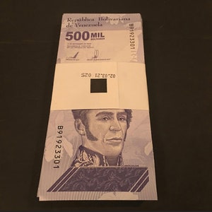 10 x 500,000 Venezuela Bolivar CIR 2020 Banknotes (10 pcs, Full Bundle) = Five Million (5,000,000) 2020 Bolivares