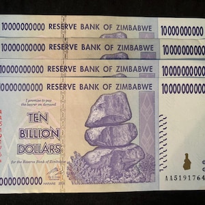 2008 Zimbabwe 10 Billion Dollar Banknotes (Set of 4)