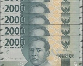 5 pcs x Indonesia 2,000 Rupiah UNC Banknotes (2016)