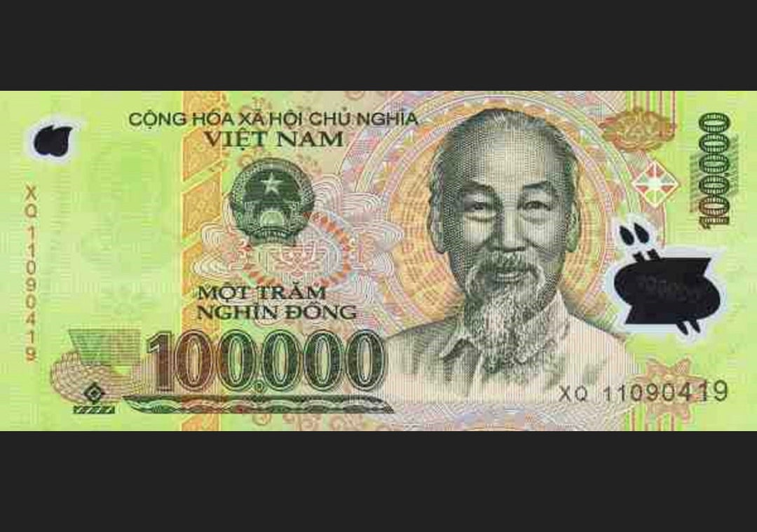 100000 Vietnamese Dong VND Polymer Banknotes Circulated Etsy