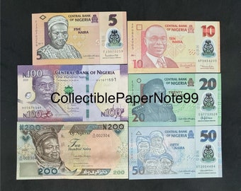 Nigeria Naira 8 pc Banknote/Currency Set: 5 - 1000 NGN Banknotes (UNC/CIR)