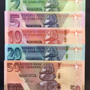Zimbabwe Currency Set: 2019 Uncirculated Banknotes