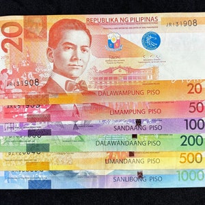 Philippine Peso Banknote/Currency Set Collection (1 each Note) UNC/CIR