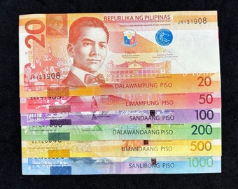 Philippine Peso Banknote/Currency Set Collection (1 each Note) UNC/CIR