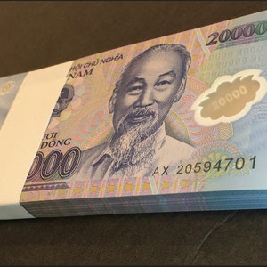 20 x 20,000 VND Vietnamese Dong UNC Polymer Banknotes - 1/4 Bundle (20 pcs) Vietnam Currency