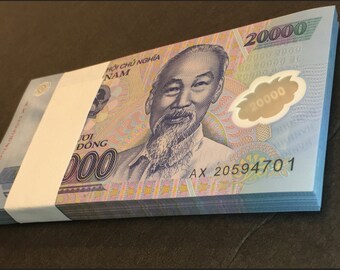 20 x 20,000 VND Vietnamese Dong UNC Polymer Banknotes - 1/4 Bundle (20 pcs) Vietnam Currency