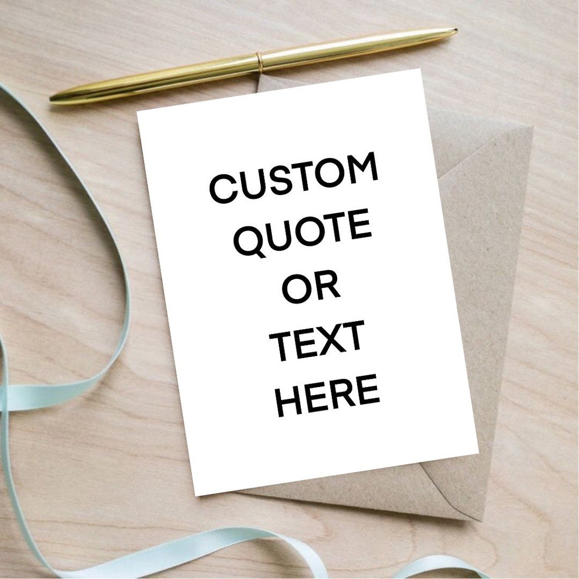 Custom Personalised Quote or Text Greeting Cards Blank Etsy