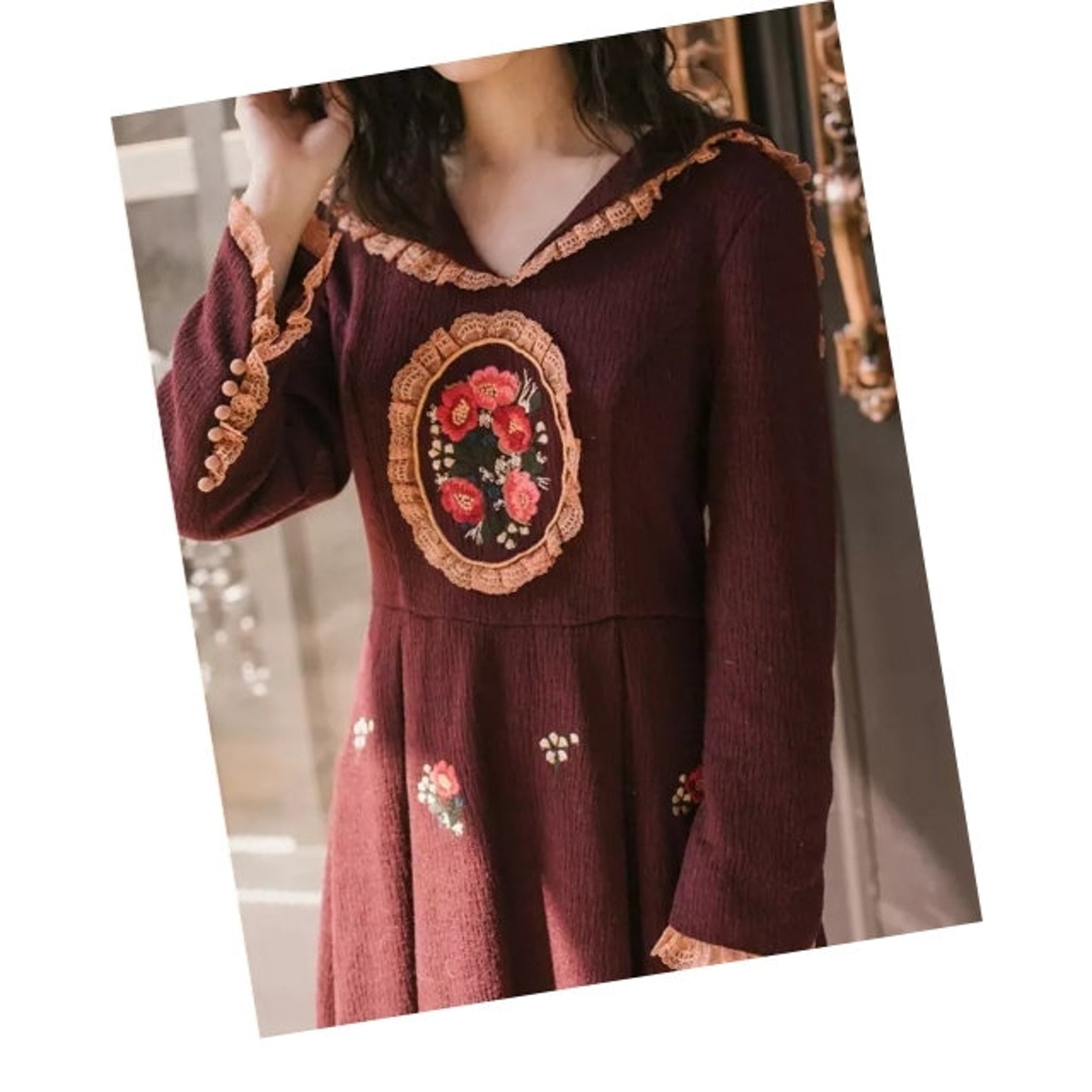 burgundy medieval dress