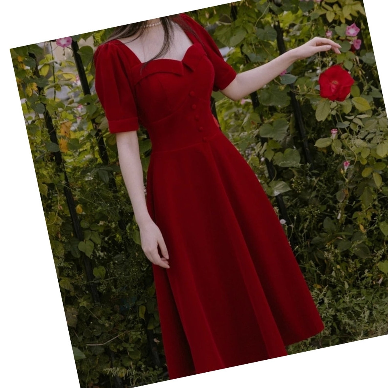 Medieval Dress / Cottagecore Dress / Victorian Dress Red Etsy