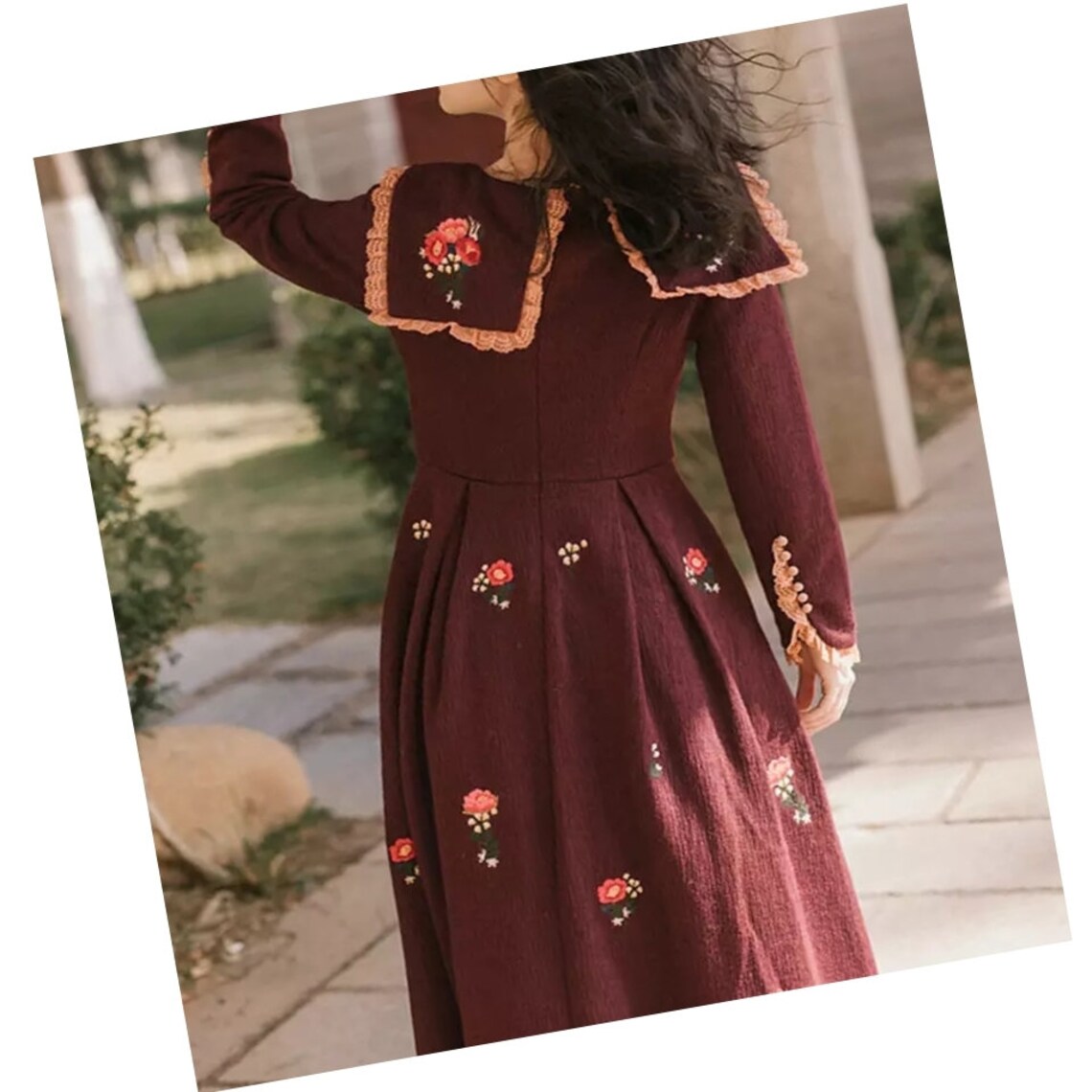 burgundy medieval dress