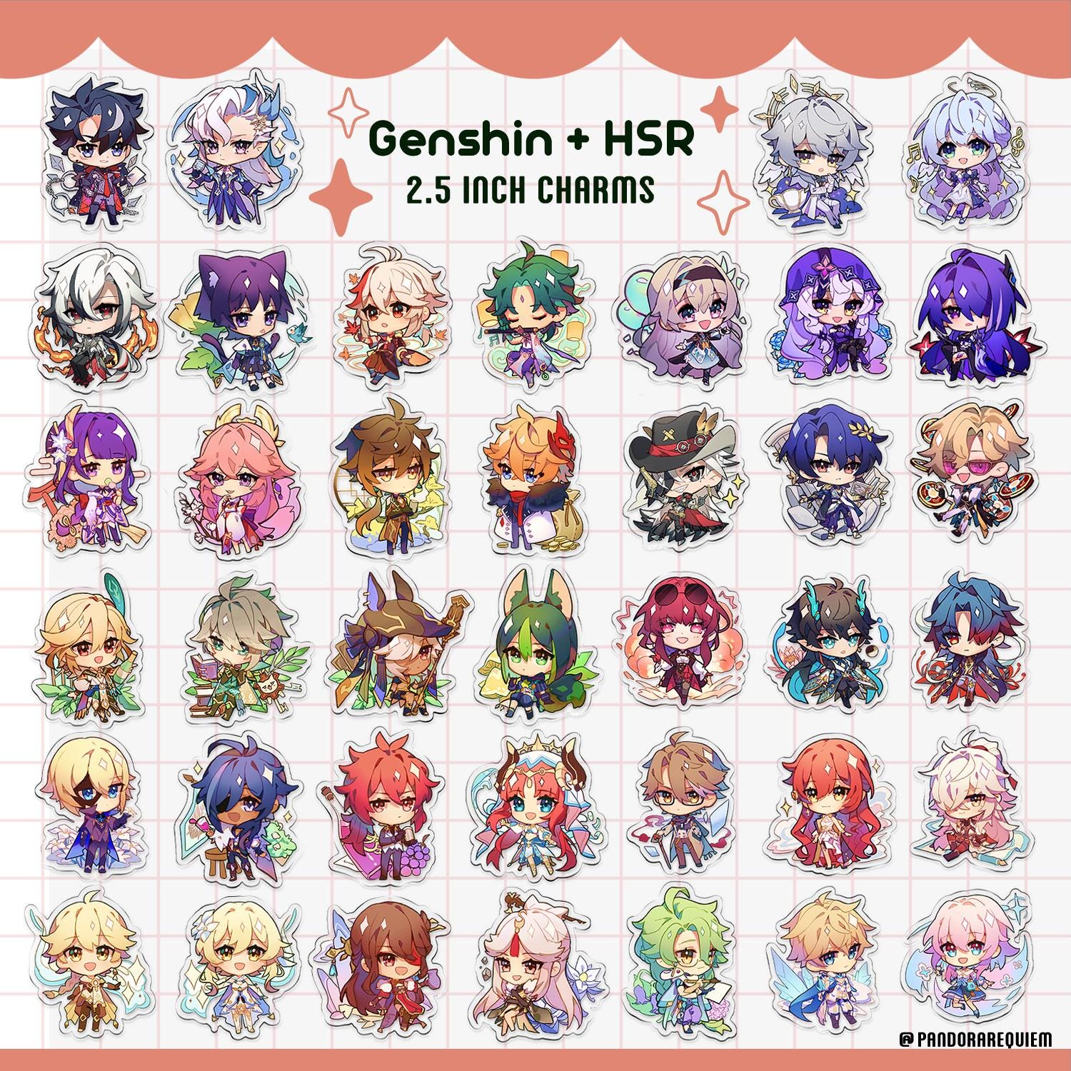 Genshin Impact & Honkai Star Rail 2.5in Acrylic Charms