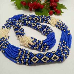 Ukrainian embroidery, two-tone necklace,
