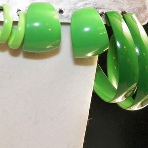 Small Hoop Earrings Vintage Green Statement and Huggie Earrings 3 Pair Curated Mini Hoops 9/16" to 1 1/2" Diameter Vintage Green Earrings