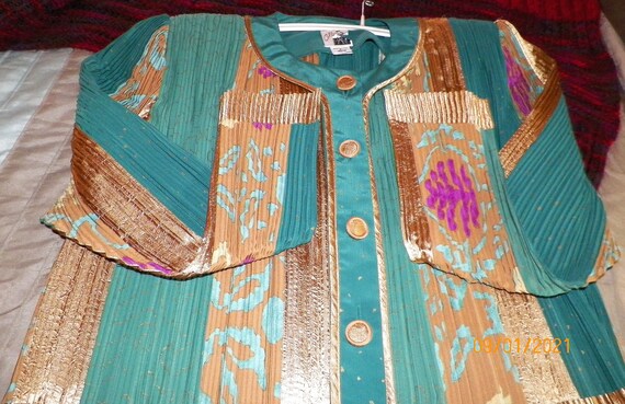 Vintage Cropped Plisse Bolero Jacket, Accordion P… - image 5