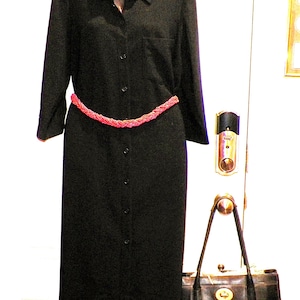 Vintage Lauren Ralph Lauren Black Wool Blend Shirt Dress Career Office Casual Plus Size 18W  Timeless Designer Clothes Made to Last