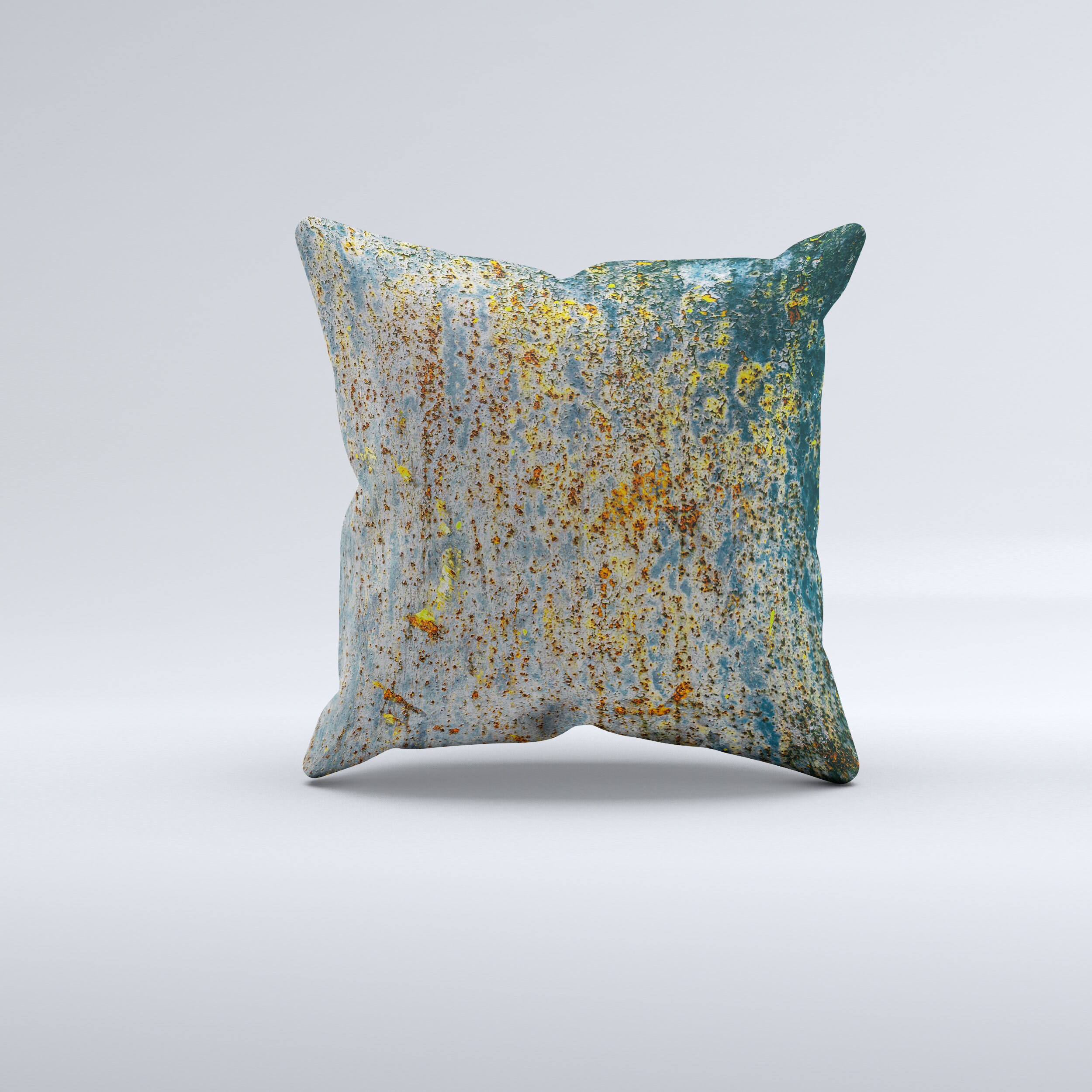 Faux Suede Blue Rust Throw Pillow Case Abstract Contemporary Etsy