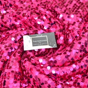 Fushia sequin fabric, Hot Pink Shiny fabric,Wholesale,fabric by yard, Sequin mesh fabric,Sequin backdrop tablecloth,Wedding fabric,Wholesale image 9