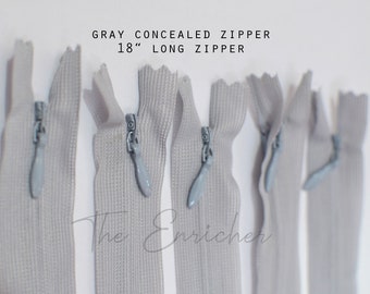 Invisible zipper, YKK Zipper, Wholesale invisible zipper ,zipper for skirt, invisible Zippers, Concealed zip, Gray concealed zipper