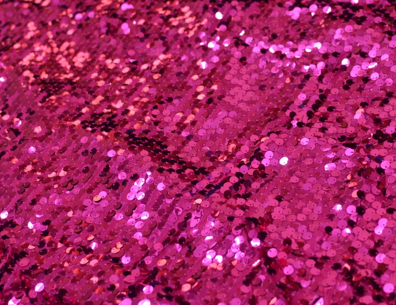 Fushia sequin fabric, Hot Pink Shiny fabric,Wholesale,fabric by yard, Sequin mesh fabric,Sequin backdrop tablecloth,Wedding fabric,Wholesale image 4