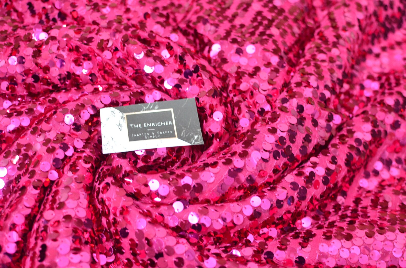 Fushia Sequin Fabric Hot Pink Shiny Fabricwholesalefabric - Etsy
