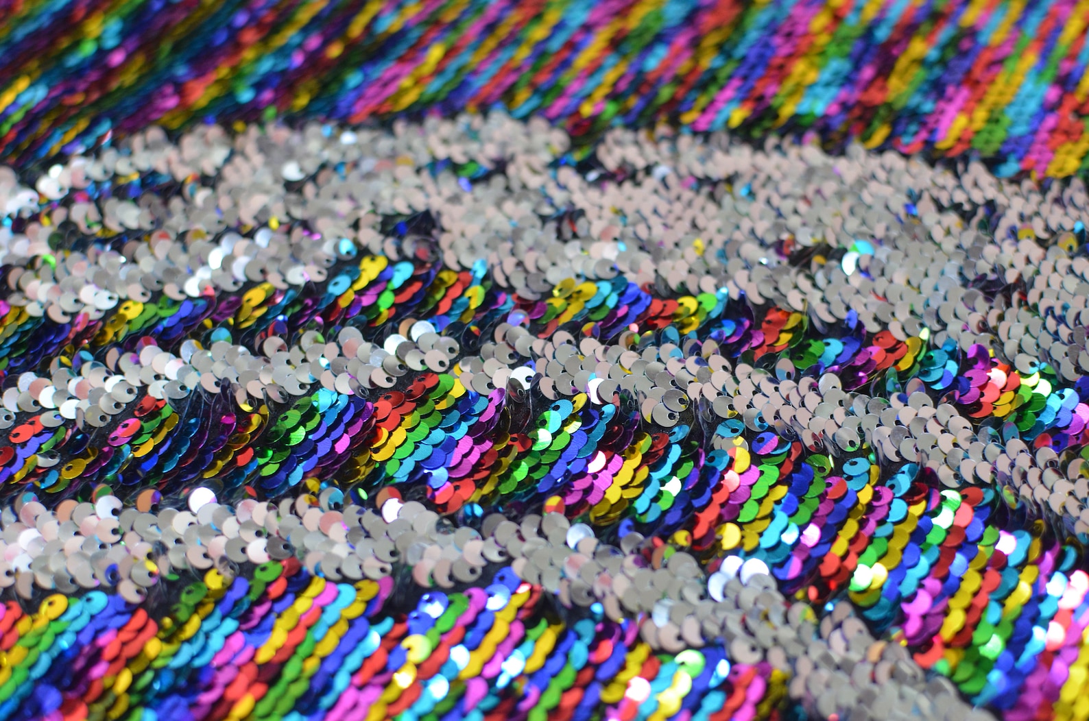 Rainbow Mesh Sequins Multicolored sequin fabric Flip up Etsy