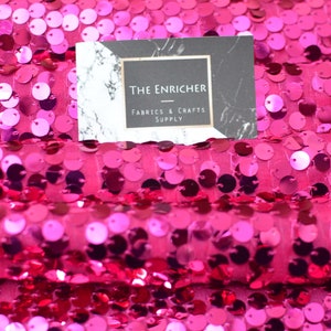 Fushia sequin fabric, Hot Pink Shiny fabric,Wholesale,fabric by yard, Sequin mesh fabric,Sequin backdrop tablecloth,Wedding fabric,Wholesale image 8