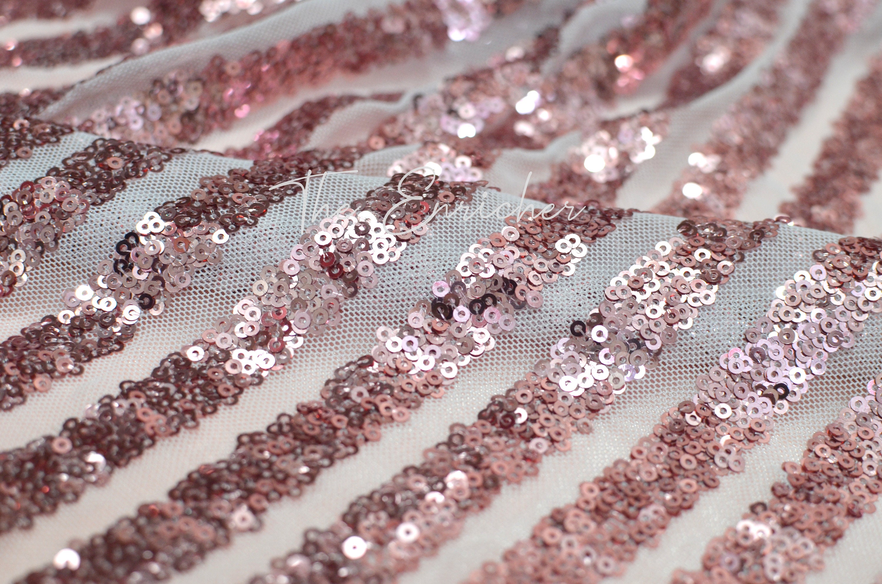 Rose Gold Sequin Fabric Evening Dress Fabric Sequin bridal Etsy UK