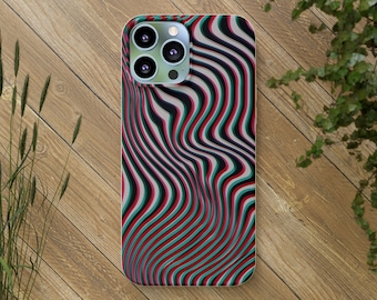 Funda de teléfono biodegradable Wavy Zebra, funda de teléfono, ecológica, funda de iPhone, funda Samsung, regalo ecológico, funda de cargador inalámbrico, regalo
