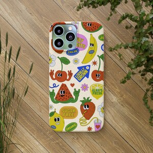 Fruity Biodegradable Phone Case, Phone Case, Eco Friendly, iPhone Case, Samsung Case, Eco Friendly Gift, Wireless Charger Case, Gift