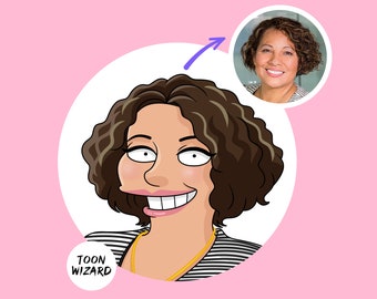 Adesivo fotografico personalizzato ispirato ai Simpson con ritratto digitale per i tuoi social media / Facebook, Twitter, Instagram, Youtube, Podcast
