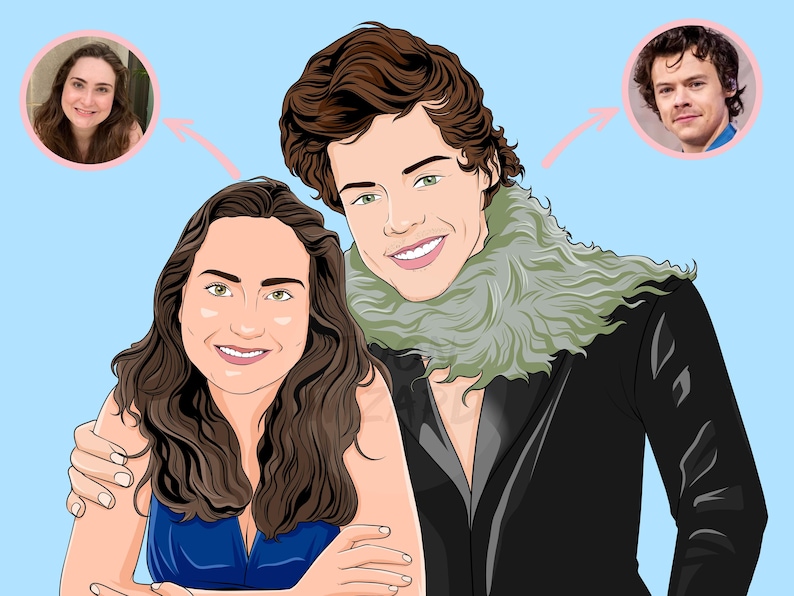 CELEBRITY CRUSH Ritratto digitale personalizzato con te e una celebrità a tua scelta! immagine 2