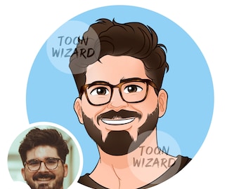Avatar personalizzato dei cartoni animati / Ritratto del profilo digitale (16x16 pollici)