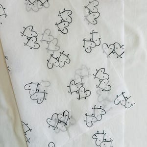 3 x carta velina ecologica stampata a mano "You & Me", carta velina, carta da regalo, imballaggio, bella confezione.