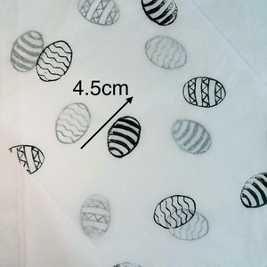 3x mini uovo di Pasqua, carta velina ecologica stampata a mano, carta velina, carta da regalo, confezione, bella confezione, carta pasquale