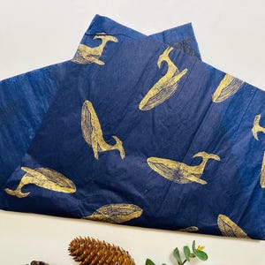 Whale | COLOURED tissue paper x3 | recycled paper | gift wrapping | luxury gift wrap | golden tissue paper | wrapping paper