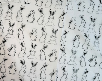 3x mini Bunny Rabbit, Handprinted Eco Tissue paper, tissue paper, gift wrap, packaging, pretty packaging.