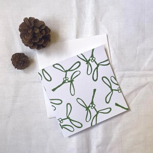 Carte de gui, carte de vœux, carte-cadeau, empreinte de main, cartes d’art, carte de Noël