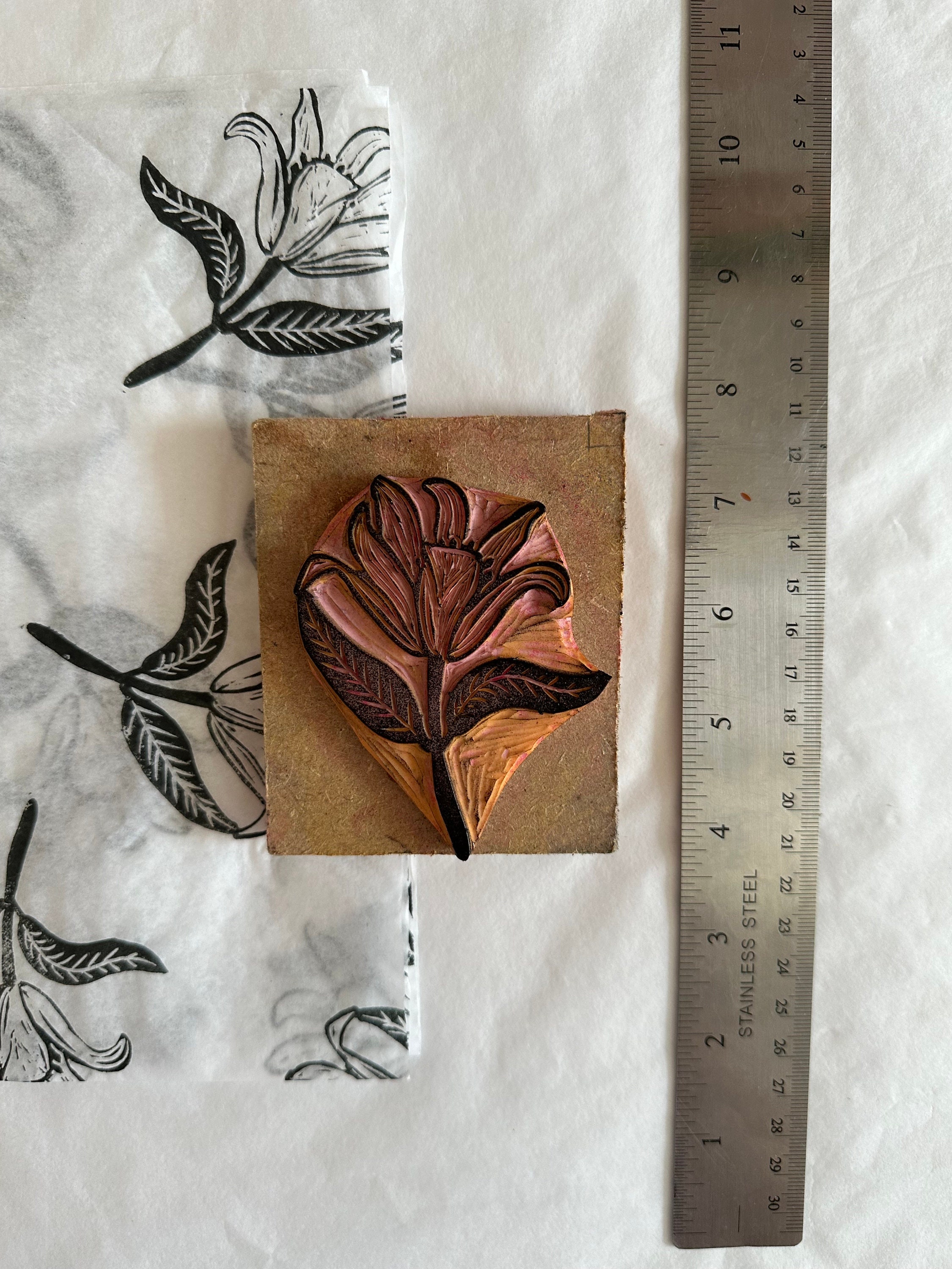 Lily Flower | Rubber Stamps | Lino Stamps | Mounted | Unmounted - Etsy