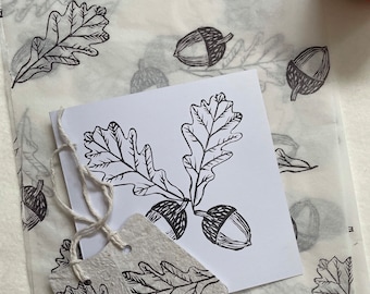 Gift wrap set | card | Tags | Tissue paper | oak