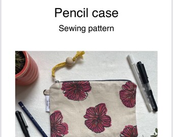 Modello di cucito per astuccio portapenne: astuccio fai da te con cerniera (download PDF)