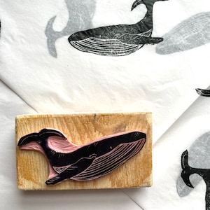 Whale | rubber stamps | lino stamps | mounted | unmounted