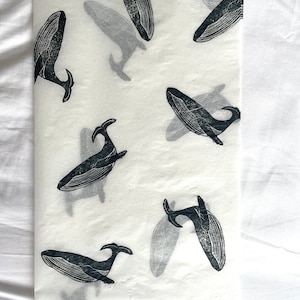 3x Balena, carta velina ecologica stampata a mano, carta velina, confezione regalo, confezione, bella confezione