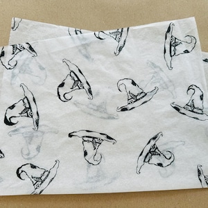 3 x cappelli da strega Carta velina ecologica stampata a mano, carta velina, carta da regalo, imballaggio, graziosa confezione.
