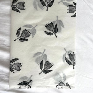 3x piccoli fiori, carta velina ecologica stampata a mano, carta velina, carta da regalo, confezione, graziosa confezione