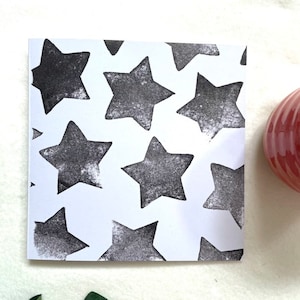 Hand Printed Stars Greeting Card: Eco-Friendly Blank Card