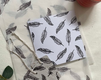 Gift wrap set | card | Tags | Tissue paper | feather