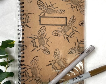 Notebook | journal | A5 | lino print | sketchbook | handprinted