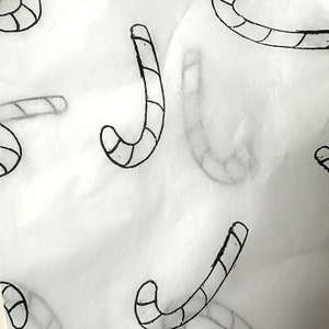 3 x bastoncini di zucchero Carta velina ecologica stampata a mano, carta velina, carta da regalo, confezione, bella confezione, carta da regalo di Natale
