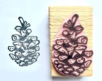 Pinecone | rubber stamps | lino stamps | mounted | unmounted | autumn